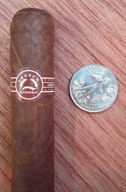 Padron 4000 Natural with quarter for comparison