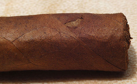 Kevin's Panetela Natural Wrapper Tear (oh no, a cut above the left eye - wiil he be able to go the distance?)